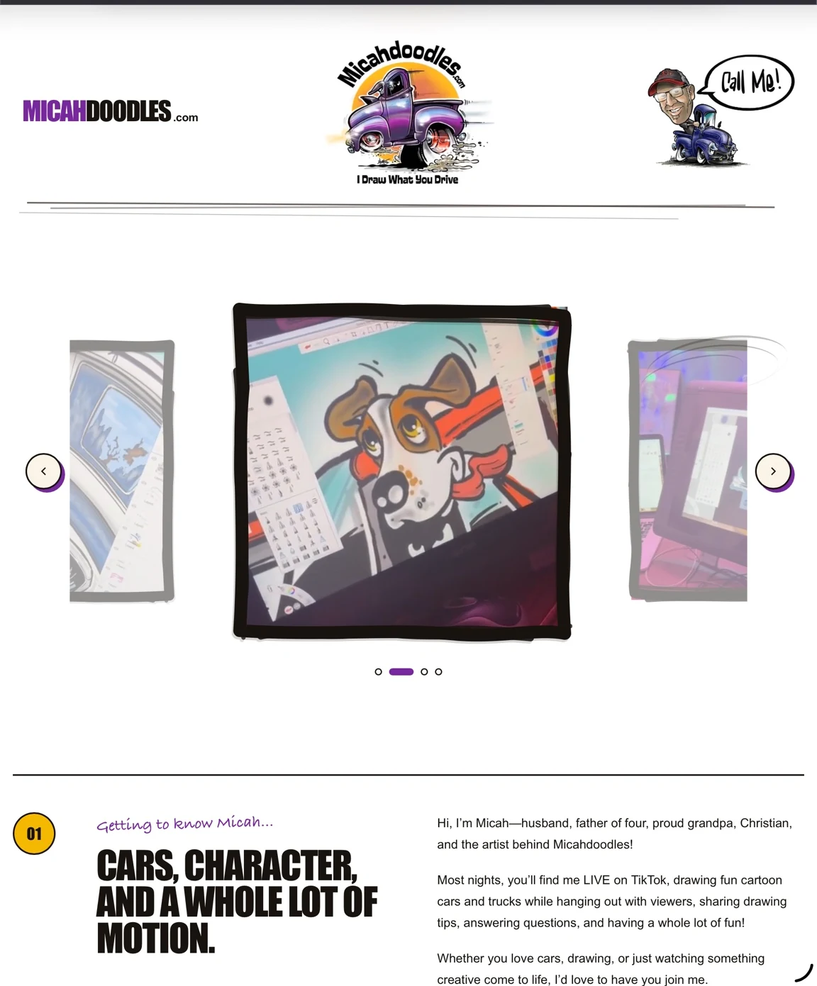 Preview of Micahdoodles website