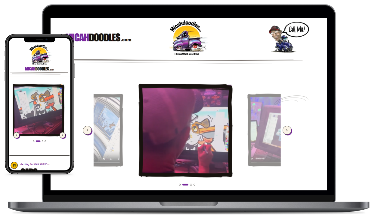 Micahdoodles website design by Star Web Design