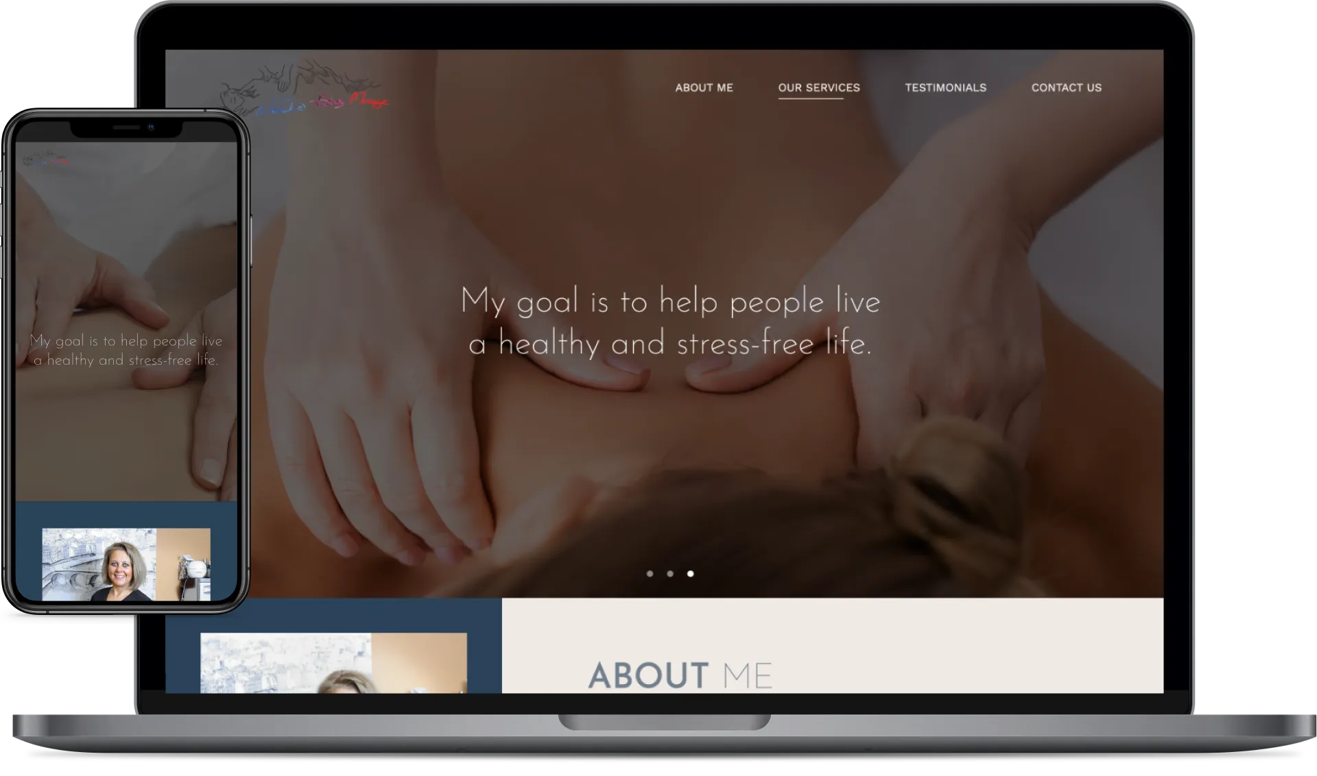 Natalie Star Massage website design by Star Web Design
